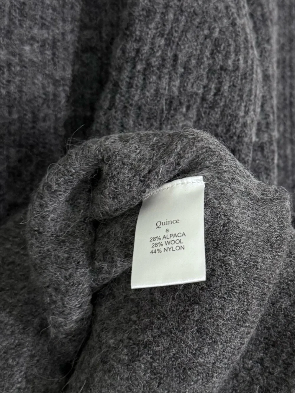 Quince Baby Alpaca Wool Blend Turtleneck Sweater Charcoal Gray Size Small - Picture 8 of 8